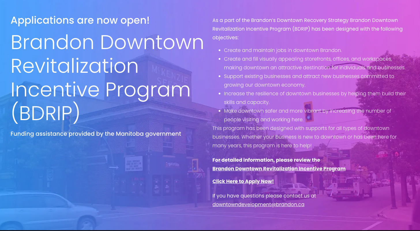 Brandon Downtown Revitalization Incentive Program (BDRIP)